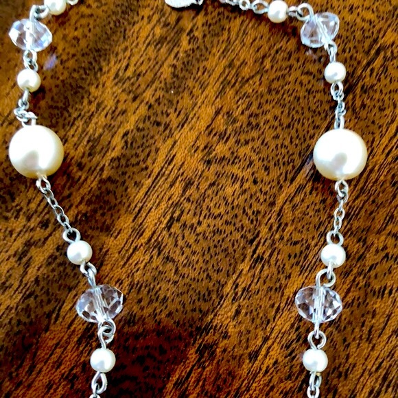 Premier Design bridal collection crystal and pearl multistrand necklace - Picture 5 of 16